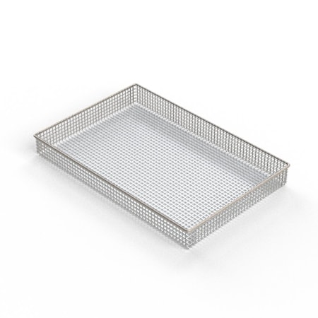 Anysizebasket Light Duty Basket: 18Lx12Wx2H, 304 SS, No Handles, Mesh: 2 x .063 FLB-180120020-N02S